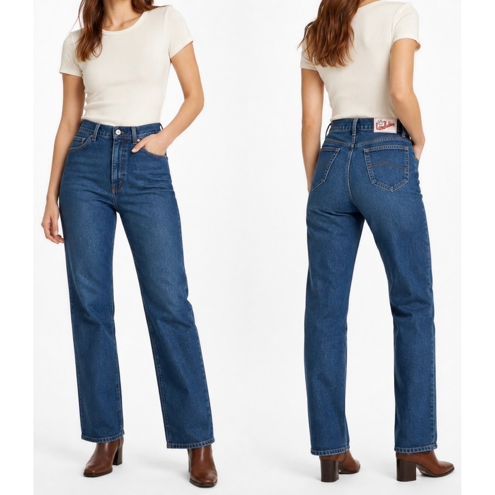 Landlubber Vintage 70s Straight‎ Leg Jeans High Waisted 26x31 Medium Wash USA